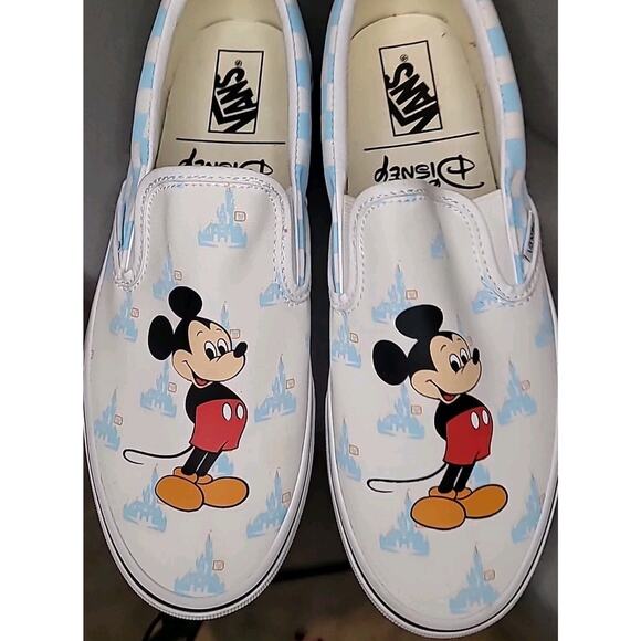 Vans x Disney World 50th Slip-On Shoes Mickey Mouse 10M/11.5W EUC Rare - Picture 4 of 11